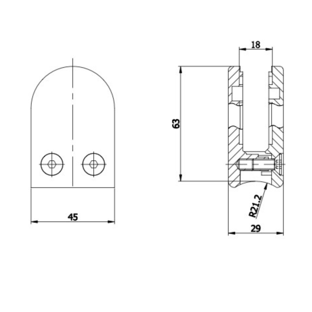 Middle D Glass Clamp 12mm Glass