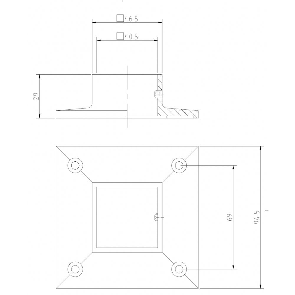 Glass balustrade component drawing