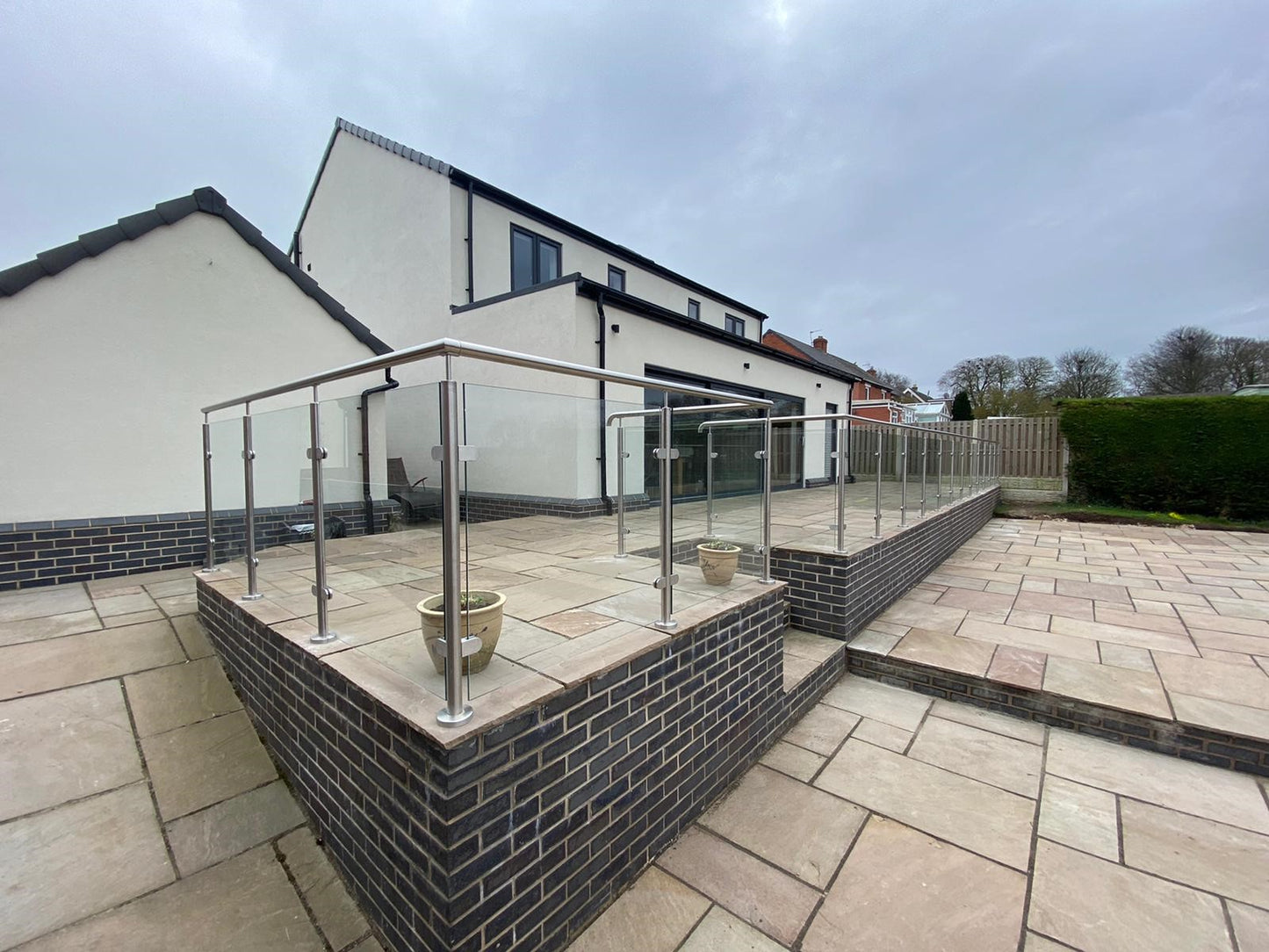 Corner Post With Handrail Bracket Diameter 42 x 2