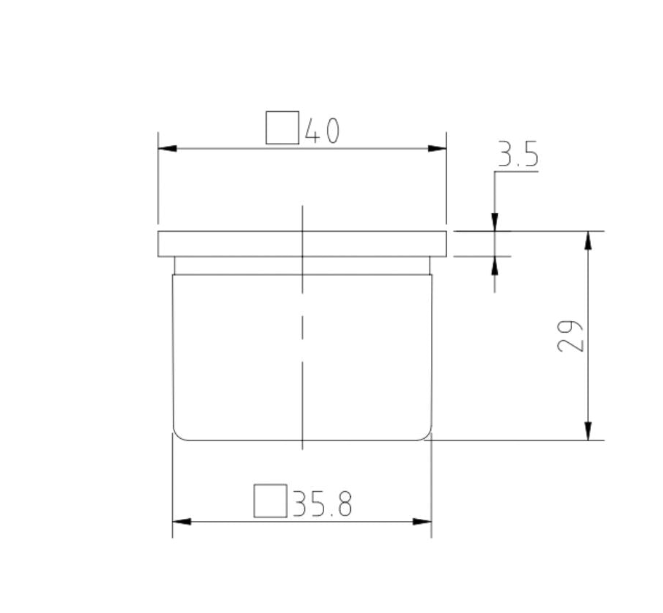 Grade 304 Stainless Steel 40mm x 40mm Square End Cap