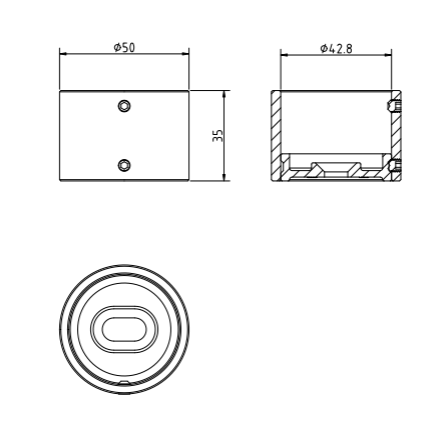 Wall Tube Connector - 42mm Tube