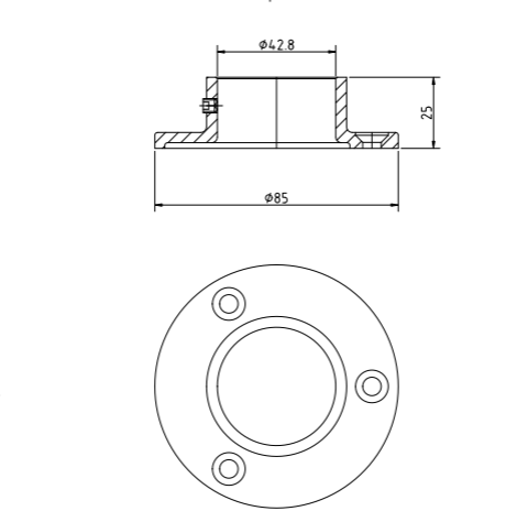 Wall Flanges for 42mm Tube