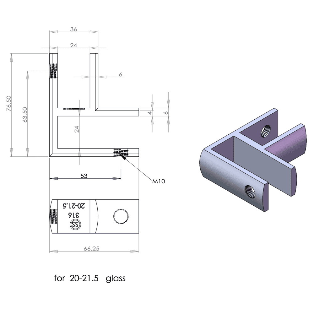 Glass stiffener measurements