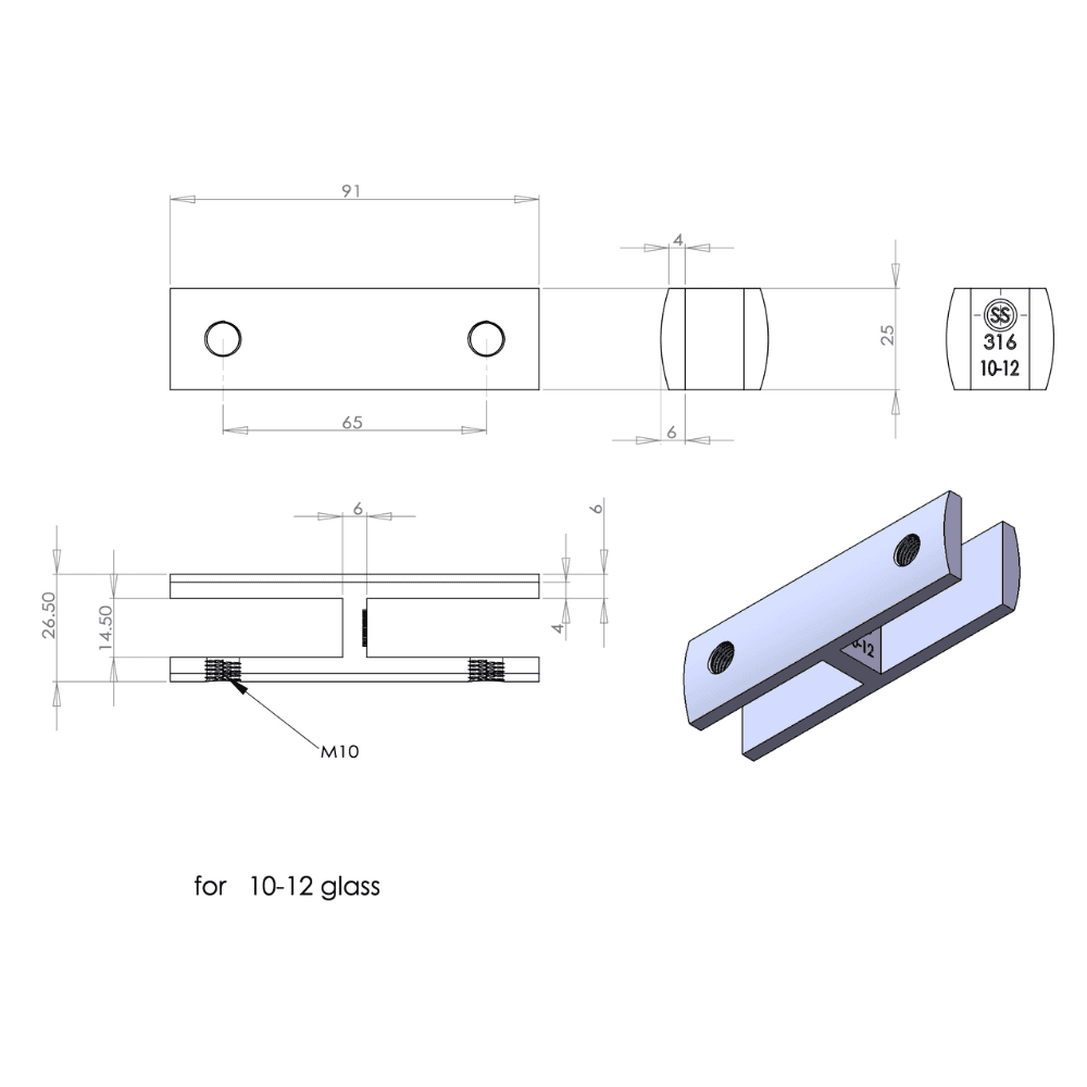 Glass stiffener measurements