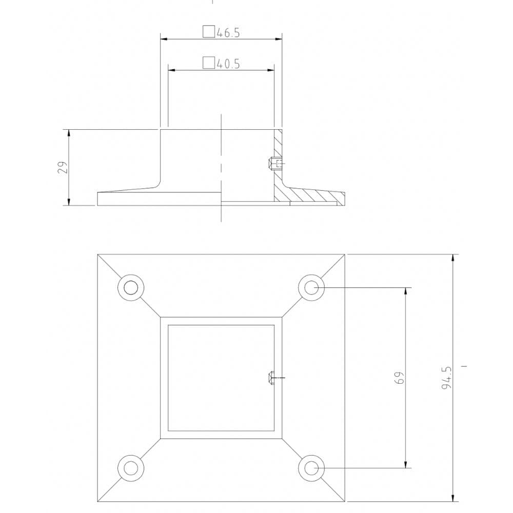 Glass balustrade component drawing