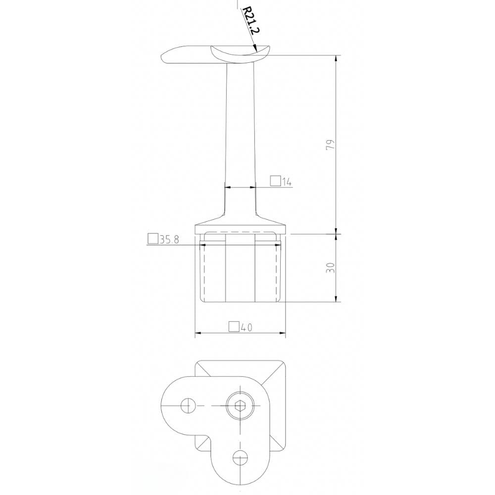 Handrail bracket tube drawing