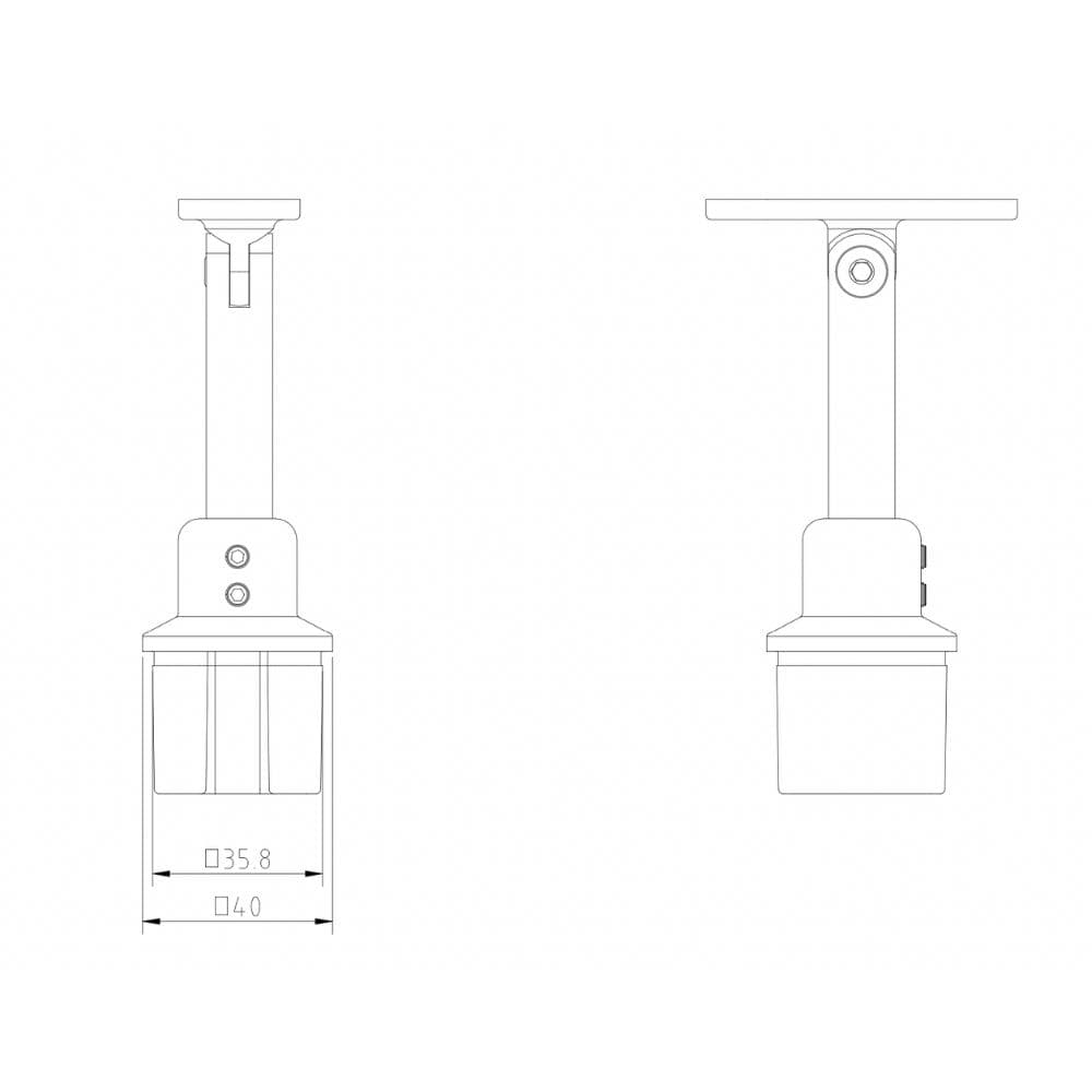 Handrail bracket tube drawing