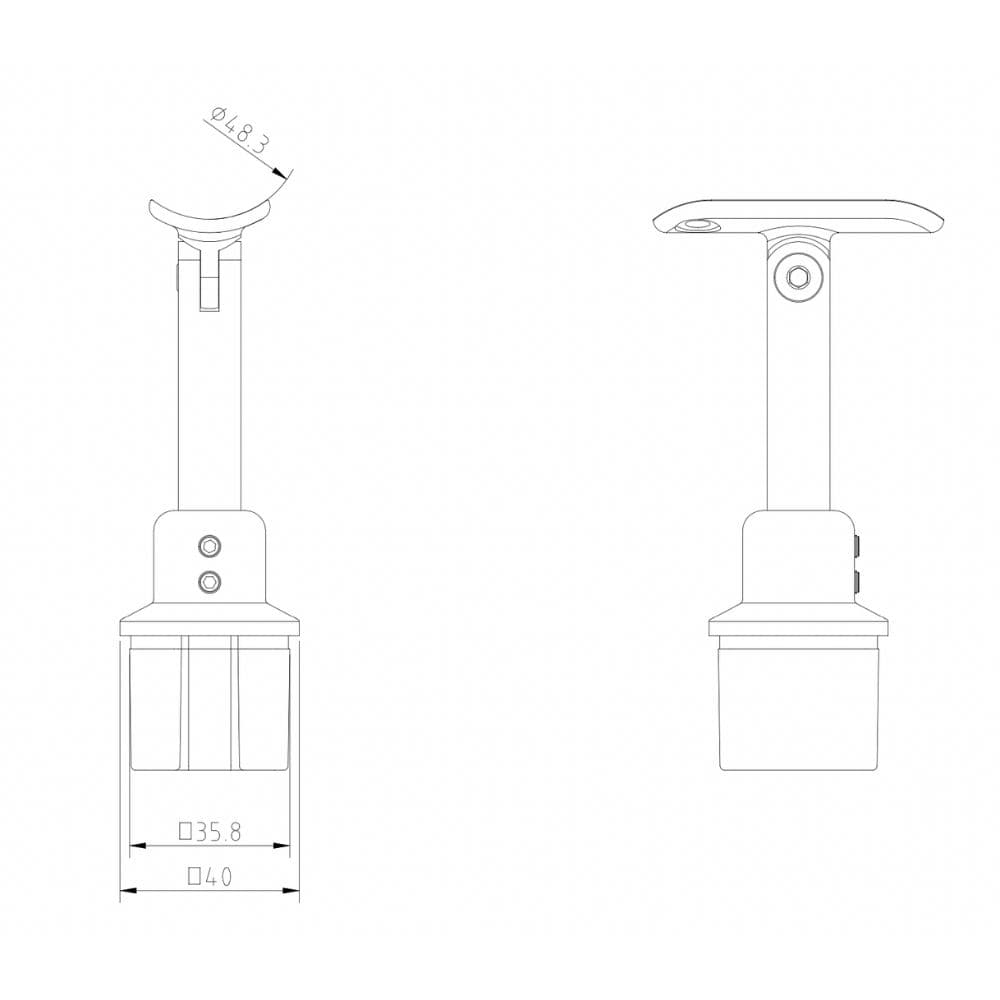 Handrail bracket tube drawing