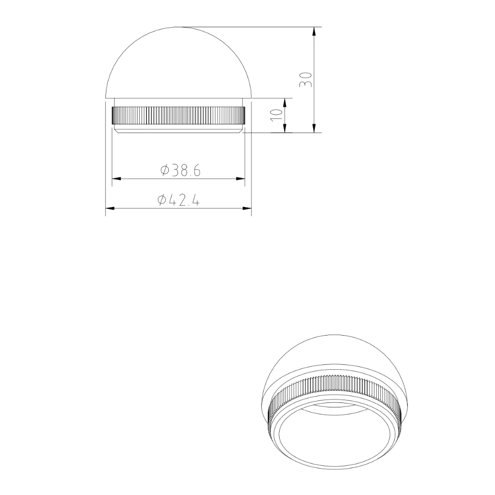 Domed end cap measurement