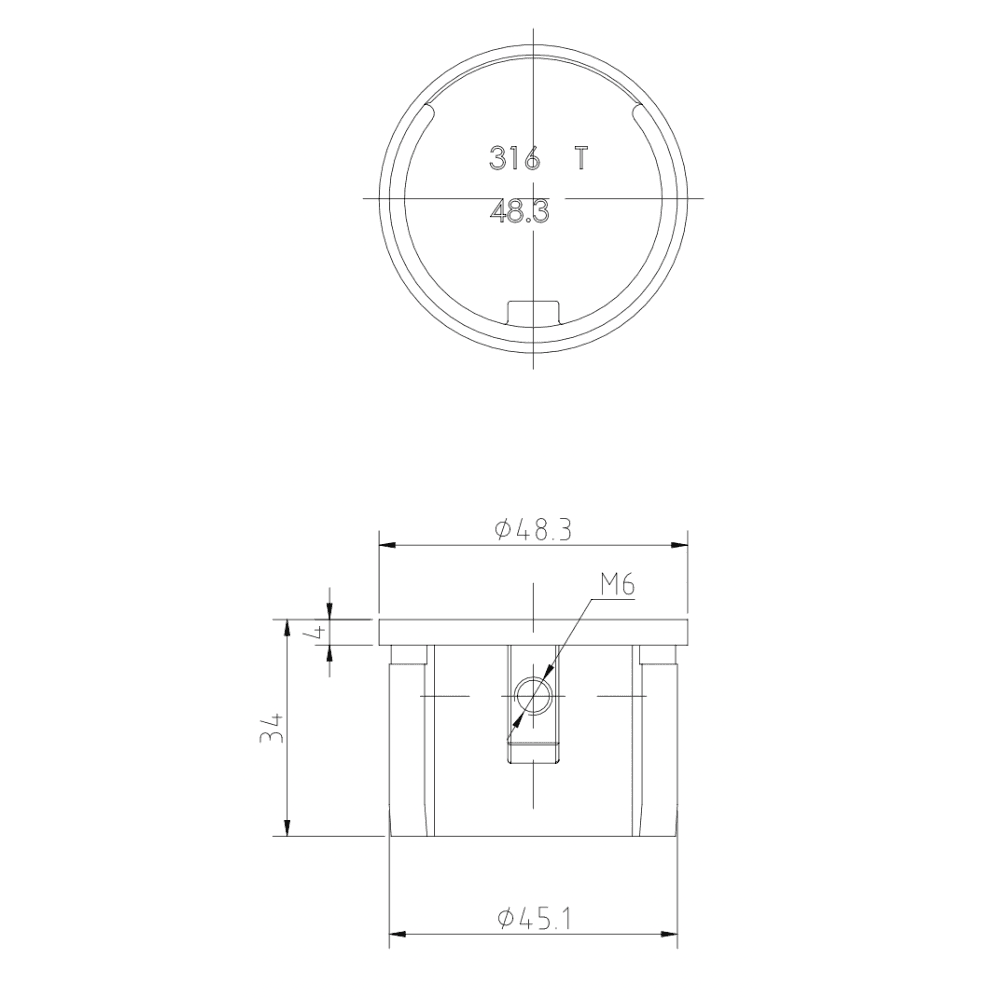 Round end fitting measurements