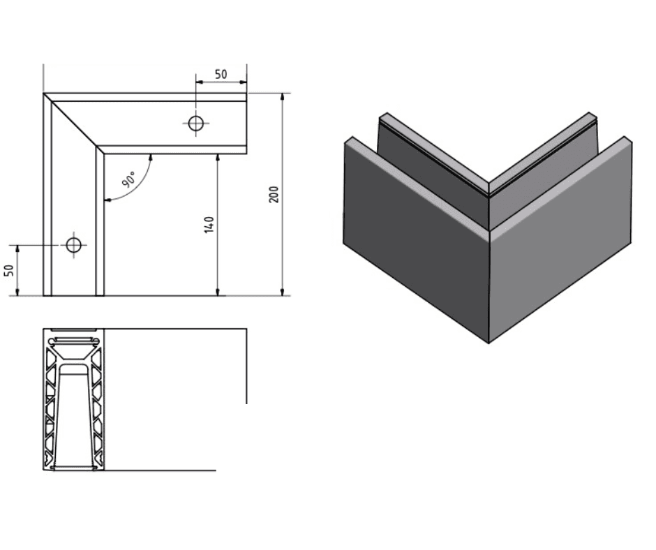 Base Mount Components Inside/Outside Corner