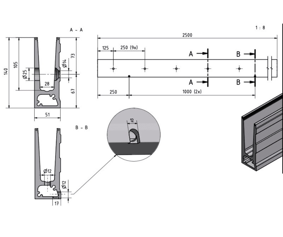 Side Drilled Channel