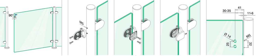 Glass Hinge Measurements