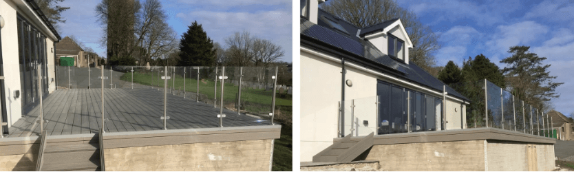 Post and Rail Glass Balustrade in Llanelli, Wales