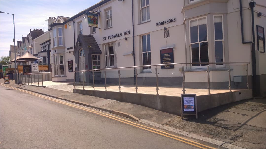 Glass Balustrade for a pub in Abersoch, Pwllheli, Wales