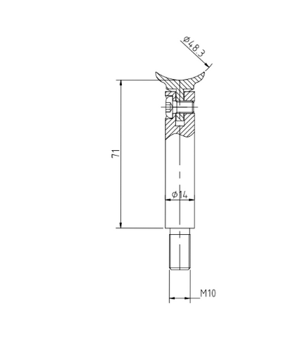 Handrail Stem With Thread - Adjustable Saddle for 48.3mm Handrail