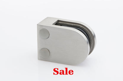 Flat Backed Middle D Glass Clamp 10mm Glass Grade 316