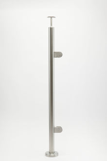 Mirror Polished End Post With Handrail Bracket