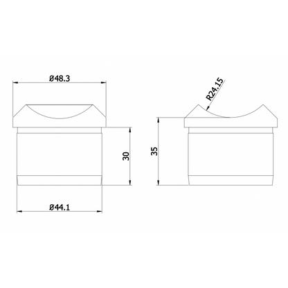 Handrail adapter measurements
