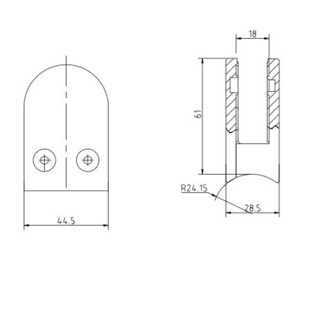 Middle D Glass Clamps for 48.3mm Post