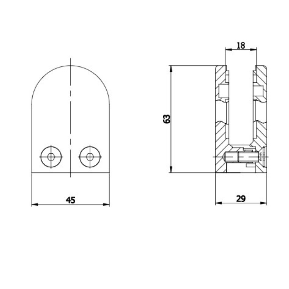 Middle D Glass Clamp 12mm Glass
