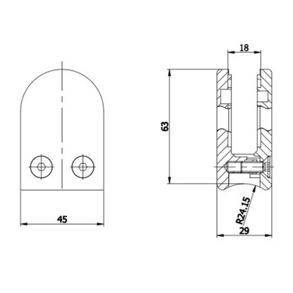 Middle D Glass Clamp for 12mm Glass