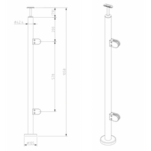 Mirror Polished End Post With Handrail Bracket