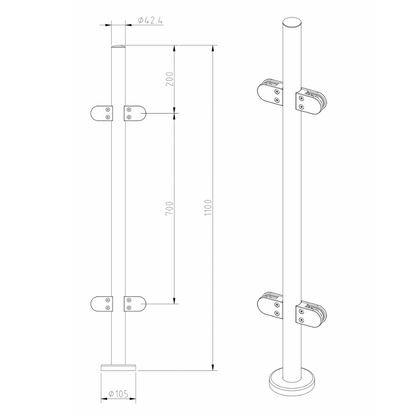 Middle post measurements