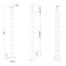 Wire rope post measurements