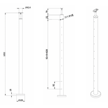 Wire rope post measurements