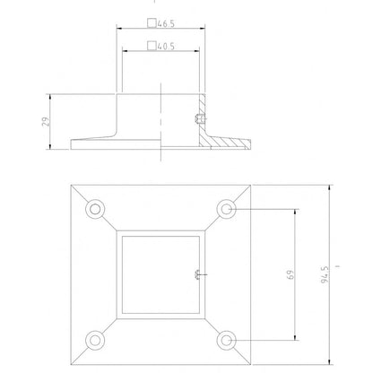 Glass balustrade component drawing