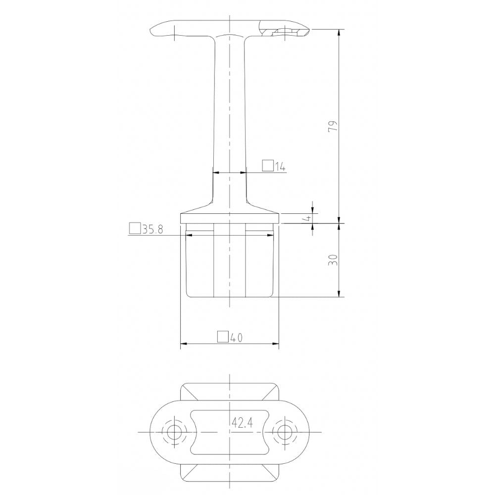 Handrail bracket tube drawing