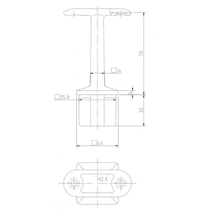 Handrail bracket tube drawing