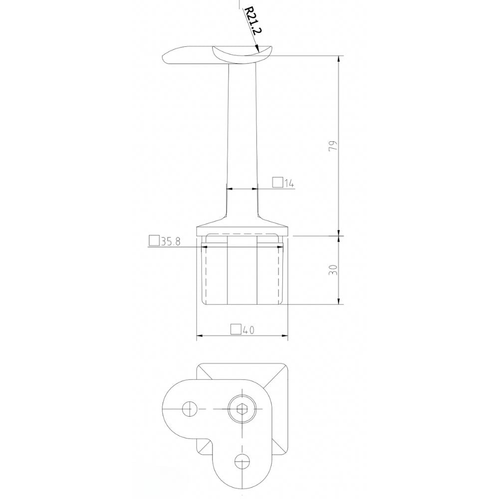 Handrail bracket tube drawing
