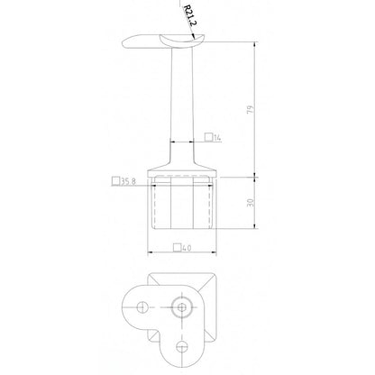 Handrail bracket tube drawing