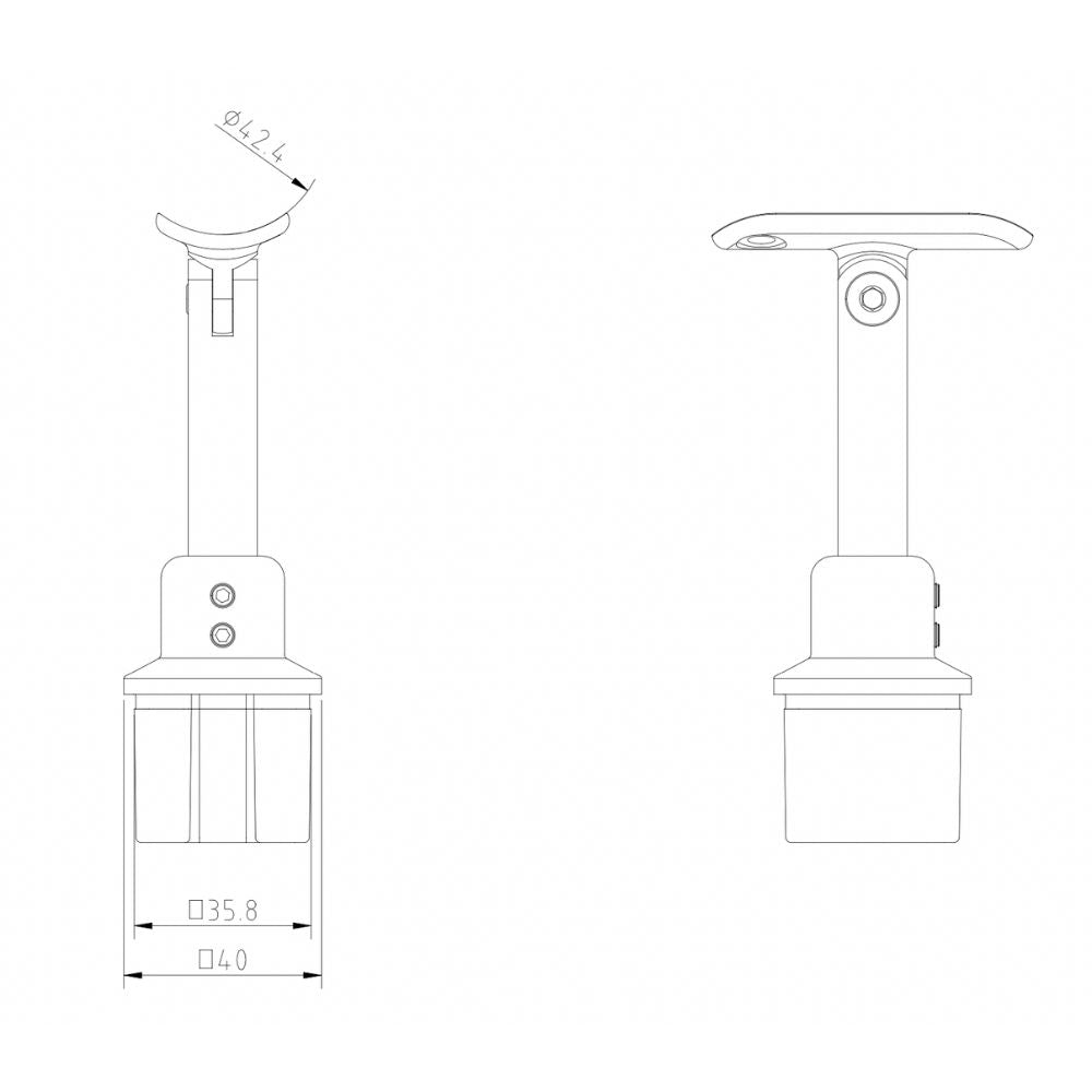 Handrail bracket tube drawing