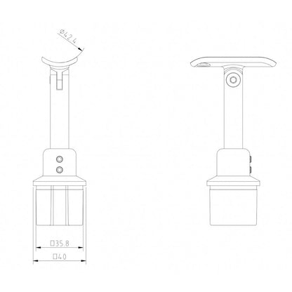 Handrail bracket tube drawing
