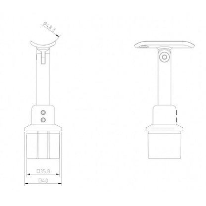 Handrail bracket tube drawing