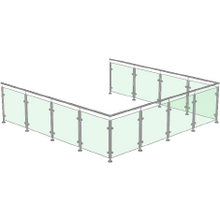 5m Glass Balustrade - Handrail