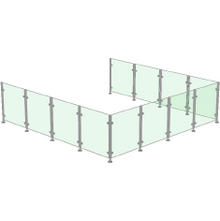 4m Posts Without Handrail Glass Balustrade