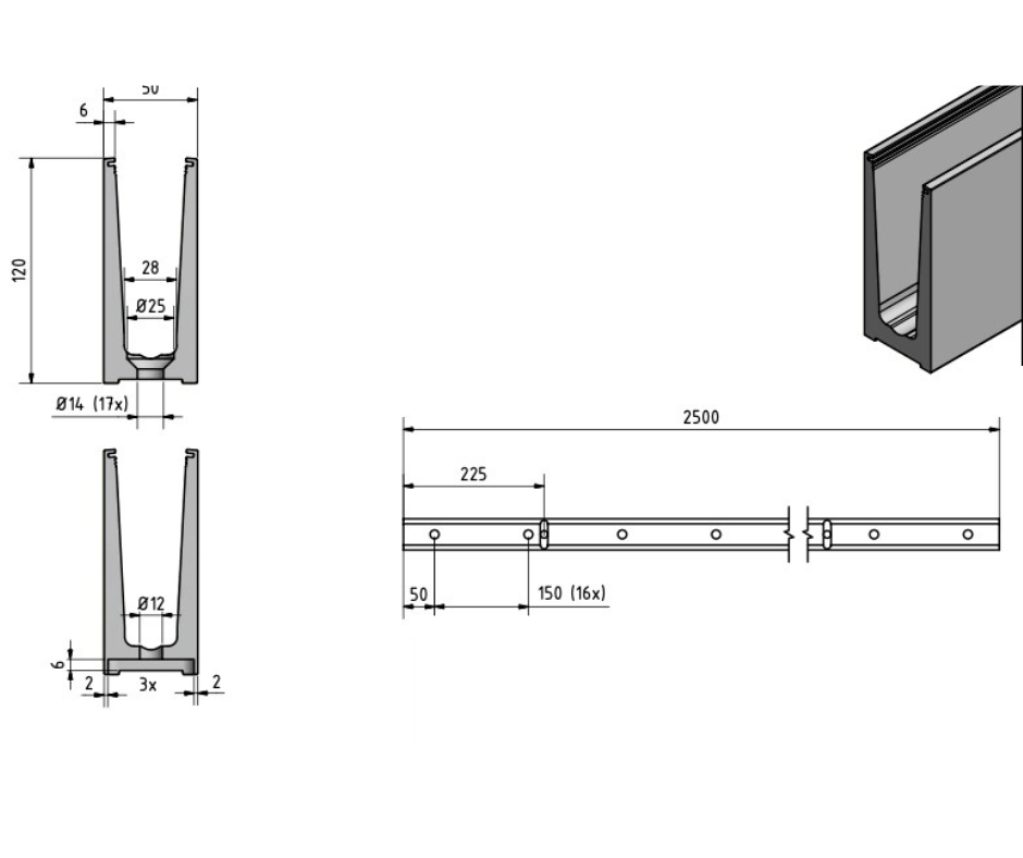 Base Drilled Channel