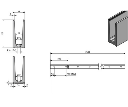 Base Drilled Channel
