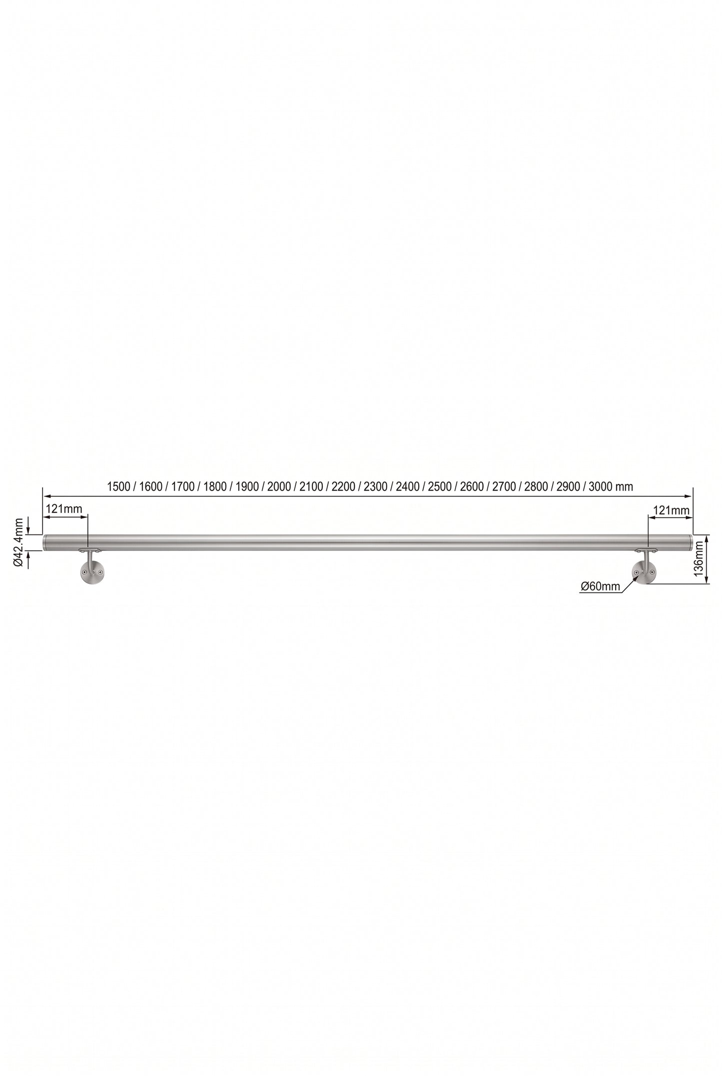 Stainless Steel Handrail Kit - 1500mm