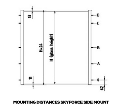 Skyforce, 2–Part Complete Set PROFILE ONLY, Aluminium, Anodised 1100MM - Side Mount