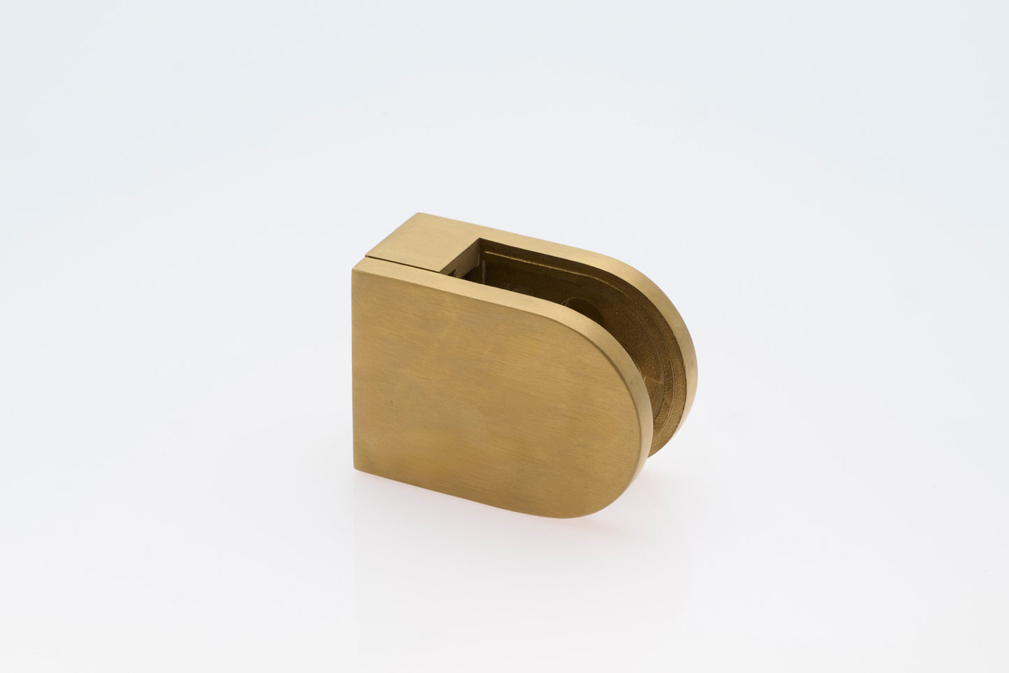 Flat Backed Middle D Glass Clamp 10mm Glass Brass Plated