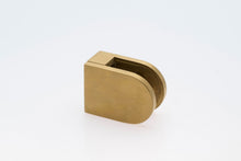 Flat Backed Middle D Glass Clamp 10mm Glass Brass Plated