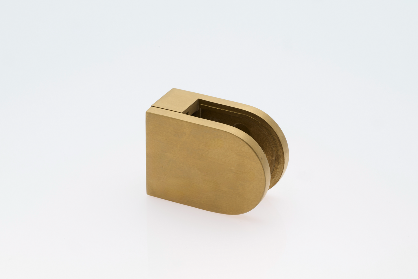 Flat Backed Middle D Glass Clamp 10mm Glass Brass Plated