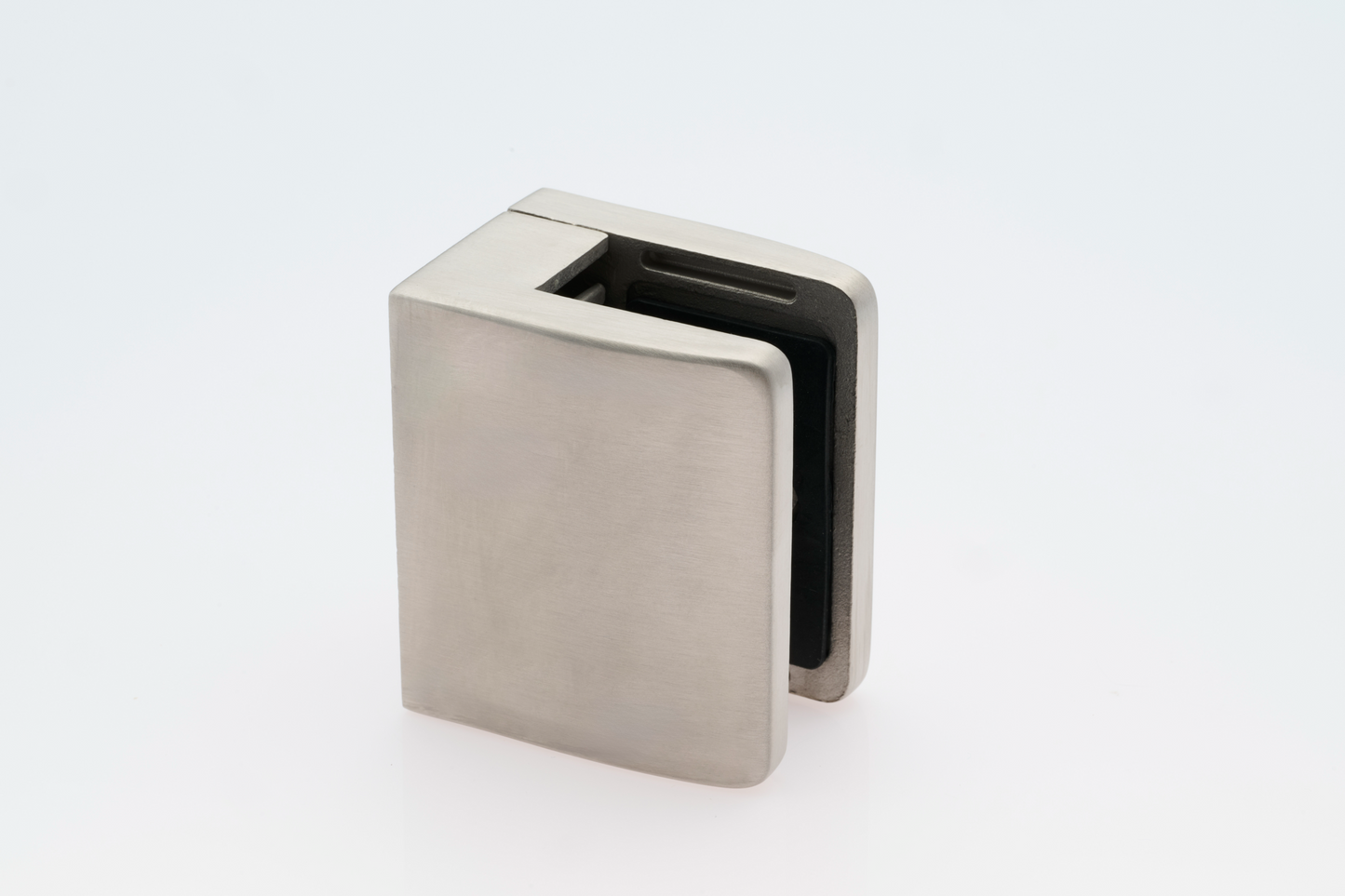 Large Square Glass Clamps for 21.5mm glass flat backed satin finish