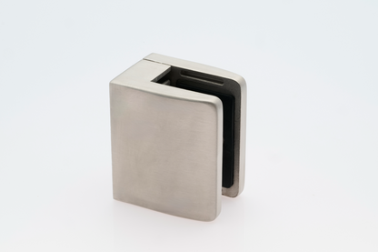 Large Square Glass Clamps for 21.5mm glass flat backed satin finish