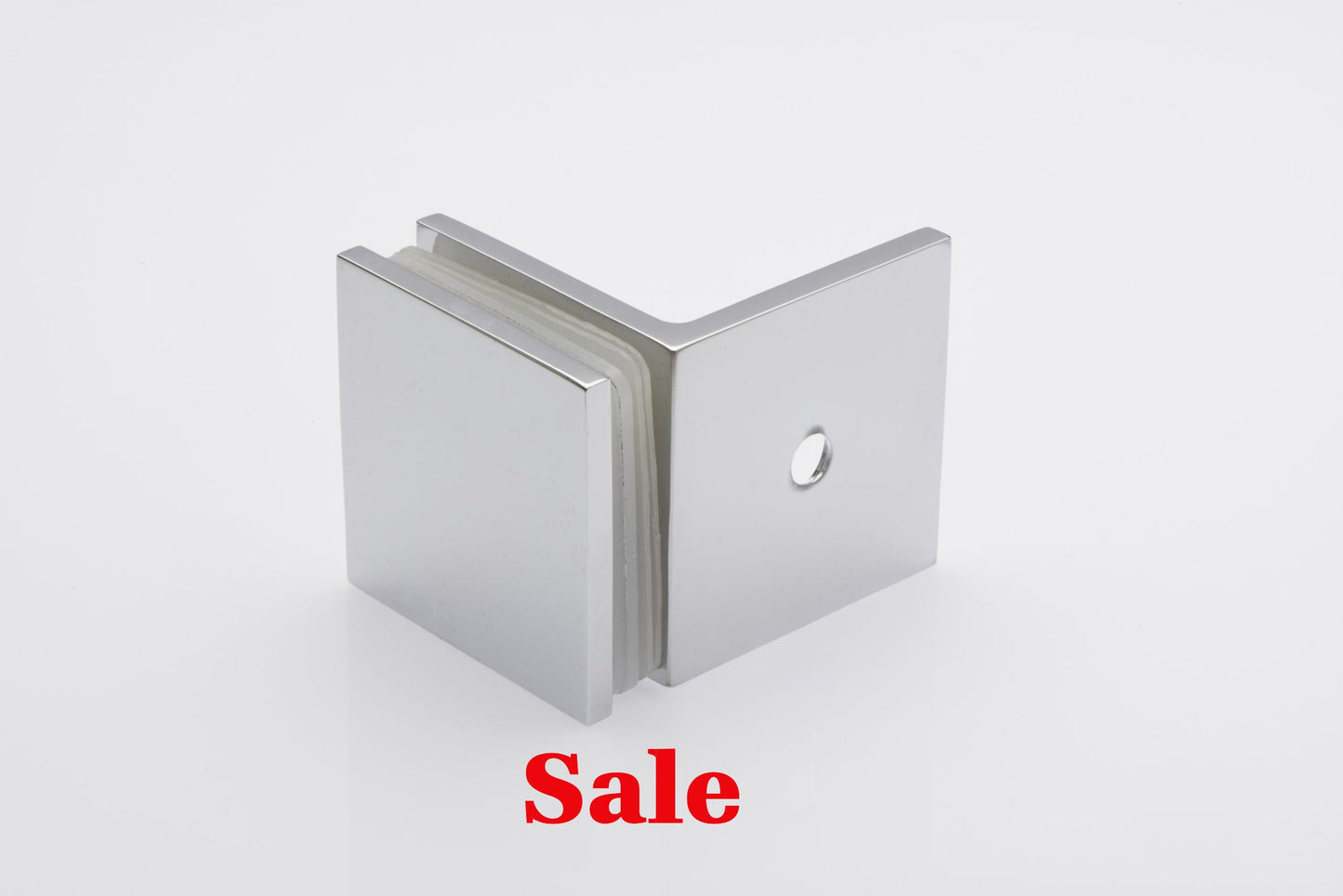 Square 90° Glass to Glass Fixing Bracket For 8mm to 12mm Glass
